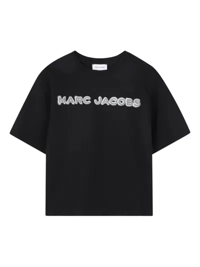 Marc Jacobs Embossed Logo Crew Neck T-shirt For Boys - Mini In Black