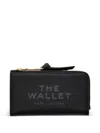 Marc Jacobs The Leather Top Zip Black Multi Wallet In Black