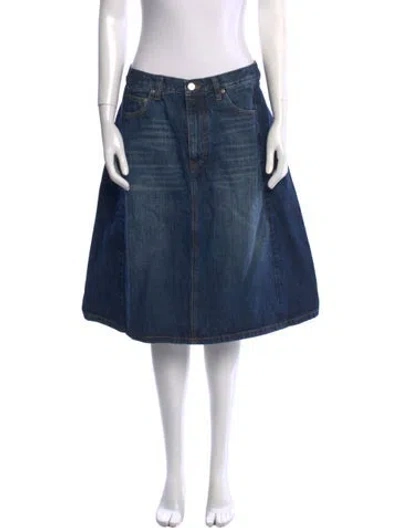 Pre-owned Marc Jacobs Embroidered Accent Knee-length Skirt In Blue