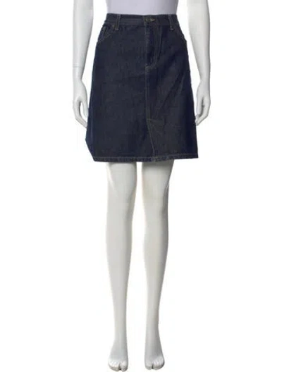 Pre-owned Marc Jacobs Embroidered Accent Mini Skirt In Blue
