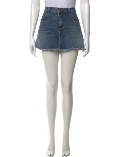 Pre-owned Marc Jacobs Embroidered Accent Mini Skirt In Blue