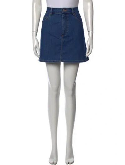 Pre-owned Marc Jacobs Embroidered Accent Mini Skirt In Blue