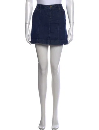 Pre-owned Marc Jacobs Embroidered Accent Mini Skirt In Blue