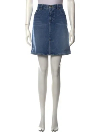 Pre-owned Marc Jacobs Embroidered Accent Mini Skirt In Blue