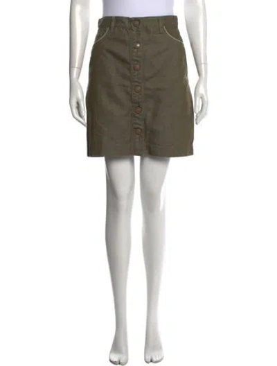Pre-owned Marc Jacobs Embroidered Accent Mini Skirt In Green