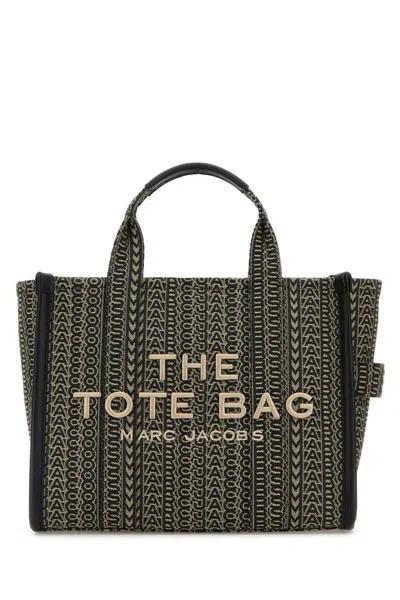 Marc Jacobs Embroidered Canvas Shopping Bag In Gray