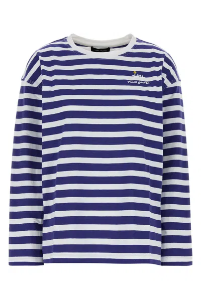 Marc Jacobs Embroidered Cotton Oversize T-shirt In Blue