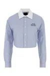 Marc Jacobs Embroidered Cotton Shirt In Blue