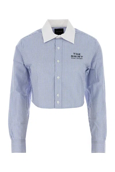 Marc Jacobs Embroidered Cotton Shirt In Blue