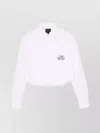 Marc Jacobs Womens The Cropped Text-embroidery Cotton Shirt White
