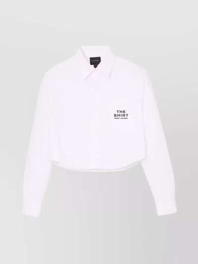 MARC JACOBS EMBROIDERED DETAIL CROPPED COTTON SHIRT