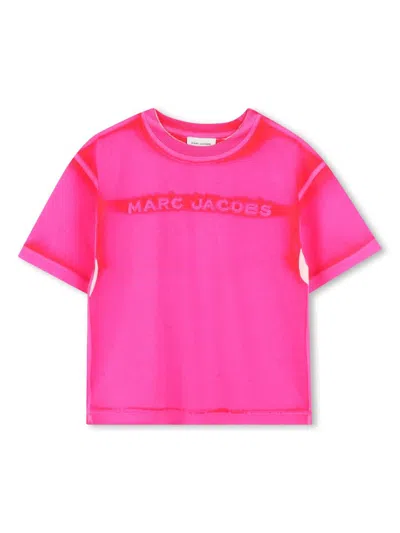 Marc Jacobs Kids' T-shirt Mit Logo-stickerei In Rosa