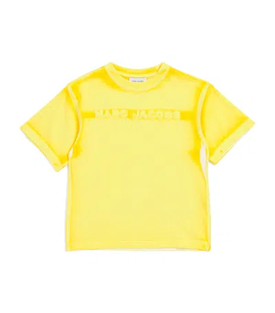 Marc Jacobs Kids' Embroidered-logo T-shirt In Yellow