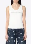 Marc Jacobs White Tank Top With Embroidered Logo In White