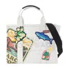 Marc Jacobs Embroidered Patchwork Cotton Tote Bag In White
