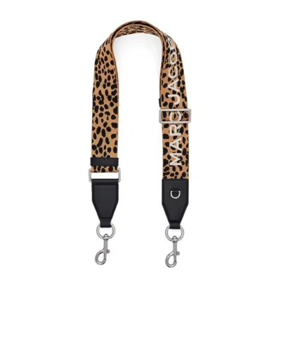 Marc Jacobs Embroidery Logo Shoulder Strap In Black