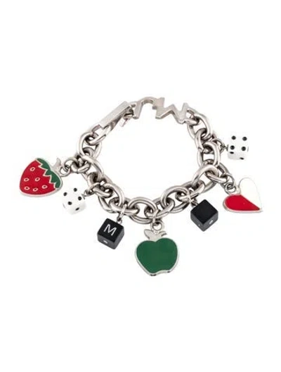 Pre-owned Marc Jacobs Enamel & Resin Charm Bracelet, 6.25" In Multicolor