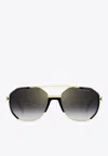Marc Jacobs Essential Aviator Round Sunglasses In Gray