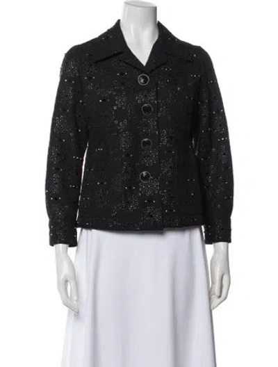 Pre-owned Marc Jacobs Eyelet Patterned Jacket In Black