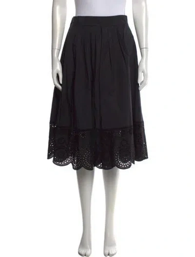 Pre-owned Marc Jacobs Eyelet Trim Midi Length Skirt In Black