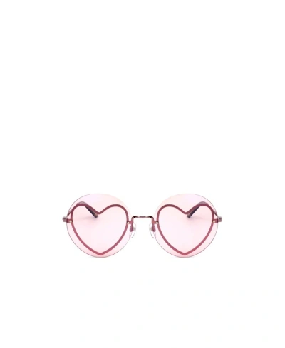 Marc Jacobs Eyewear Heart Frame Sunglasses In Pink