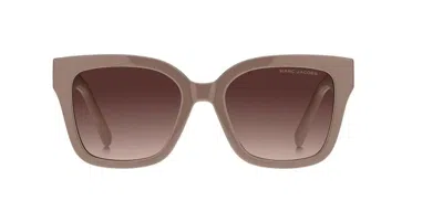 Marc Jacobs Women's 53mm Square Logo Sunglasses In Beige Brown Gradient