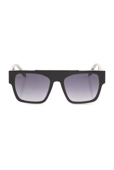 Marc Jacobs Logo-print Rectangle Sunglasses In Black