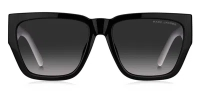 Marc Jacobs J Marc Logo Square Plastic Sunglasses In Black