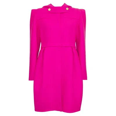 Pre-owned Marc Jacobs Fall 2009  Runway Hooded Fuchsia Wool Coat In Red