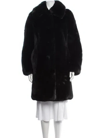 Pre-owned Marc Jacobs Faux Fur Coat In Black