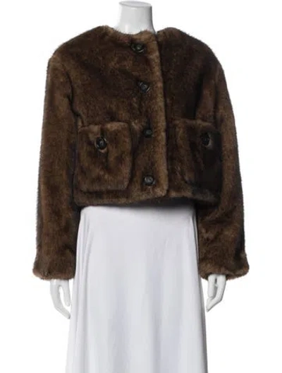 Pre-owned Marc Jacobs Faux Fur Coat W/ Tags In Brown