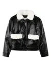 Marc Jacobs Faux Fur-collared Leather Jacket In Black