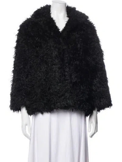Pre-owned Marc Jacobs Faux Fur Faux Fur Jacket In Black