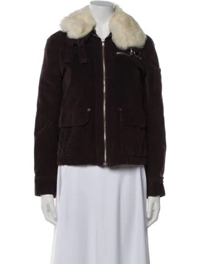 Pre-owned Marc Jacobs Faux Fur Jacket In Brown