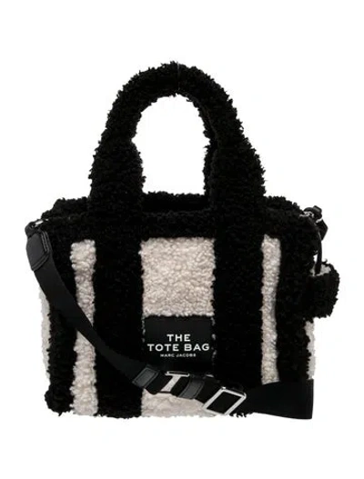 Pre-owned Marc Jacobs Faux Fur Top Handle Bag In Black