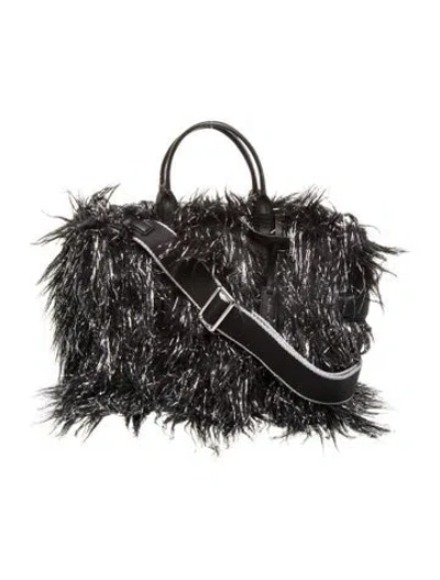 Pre-owned Marc Jacobs Faux Fur Top Handle Bag In Black
