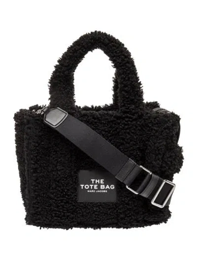 Pre-owned Marc Jacobs Faux Fur Top Handle Bag In Black