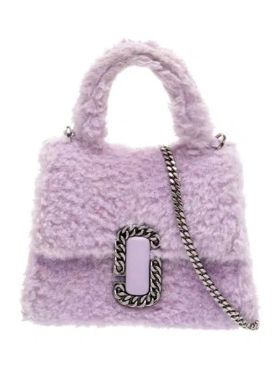 Pre-owned Marc Jacobs Faux Fur Top Handle Bag In Purple