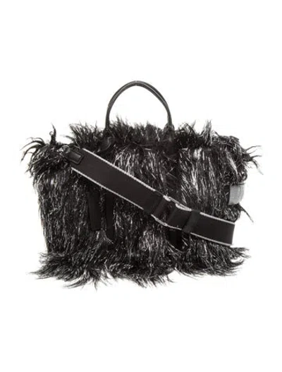 Pre-owned Marc Jacobs Faux Fur Top Handle Bag W/ Tags In Black