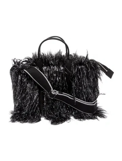 Pre-owned Marc Jacobs Faux Fur Top Handle Bag W/ Tags In Black