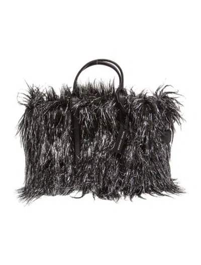 Pre-owned Marc Jacobs Faux Fur Top Handle Bag W/ Tags In Black