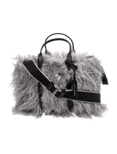 Pre-owned Marc Jacobs Faux Fur Top Handle Bag W/ Tags In Gray
