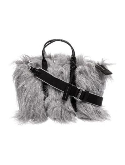 Pre-owned Marc Jacobs Faux Fur Top Handle Bag W/ Tags In Gray