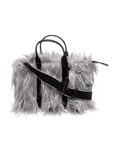 Pre-owned Marc Jacobs Faux Fur Top Handle Bag W/ Tags In Gray