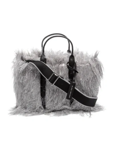 Pre-owned Marc Jacobs Faux Fur Top Handle Bag W/ Tags In Gray