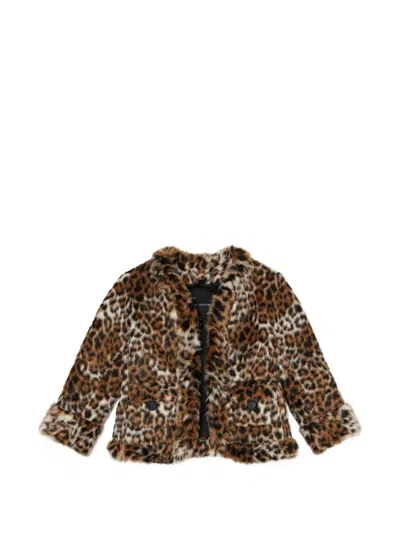 Marc Jacobs Faux-fur Leopard-print Jacket In Brown