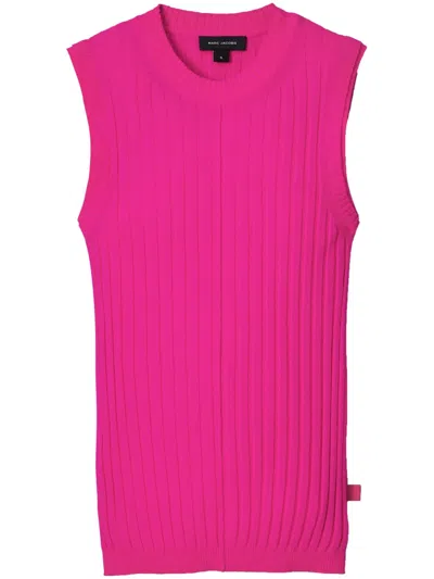 Marc Jacobs Ribbed-knit Wool Tank Top In Pink