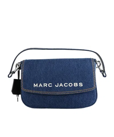 Marc Jacobs Logo-print Top-stitch Shoulder Bag In Blue