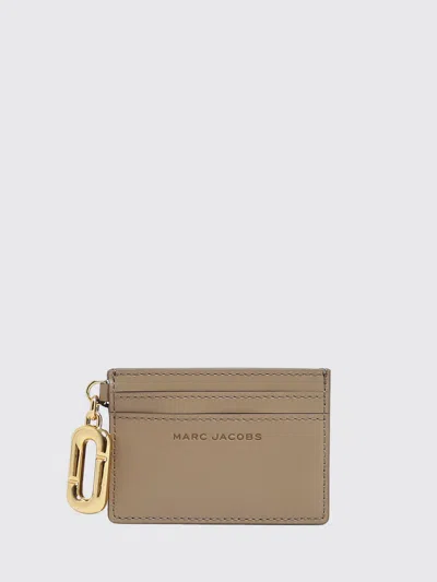 Marc Jacobs Flat Leather Card Holder With Double J Logo In Pattern