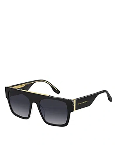 Marc Jacobs Flat Top Sunglasses, 54mm In Black/gray Gradient